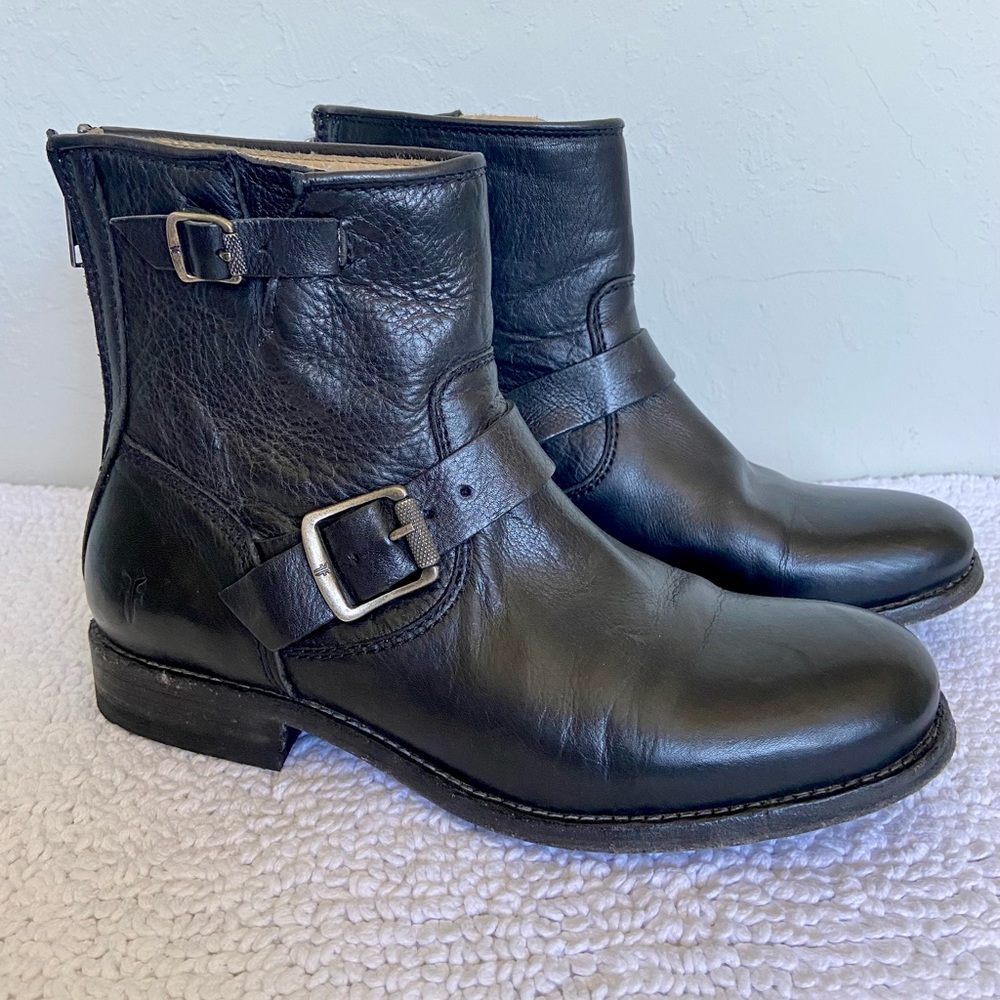 Frye Tyler Engineer Boot 3474870 Black Leather Women’s Size 8B (nearly new)